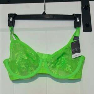NWT Lane Bryant Cacique Neon Green Unlined Demi Bra 38C🟢